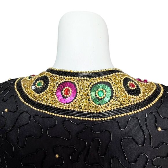 VINTAGE LAURENCE KAZAR Beaded Jazz Club Evening Jacket - Picture 7 of 10